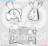 Flag Elephant Clipart Coloring Democratic Donkey Republican American Outlined Cartoon Vector Illustration Transparent Background Thoman Cory Regarding Notes Quick Clip sketch template