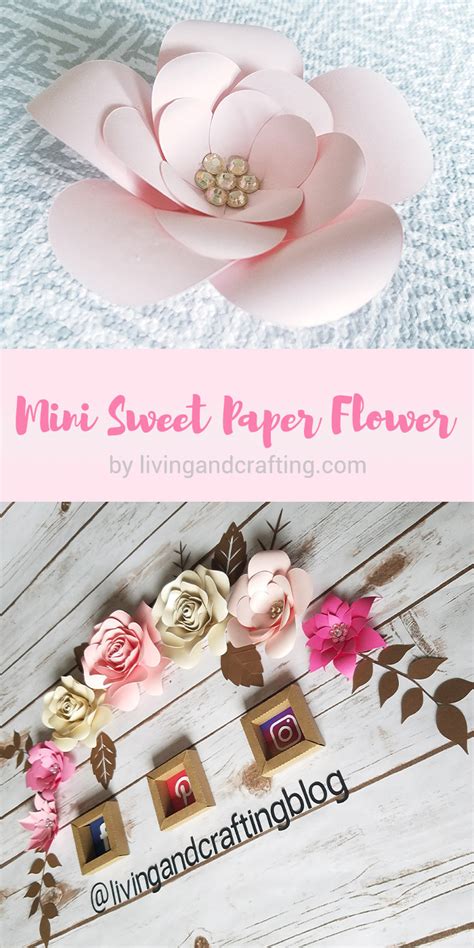 diy mini sweet paper flower   template living  crafting