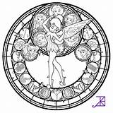 Disney Glass Stained Coloring Mandala Amethyst Line Deviantart Pages Akili Fairies Tinkerbell Coloriage Imprimer 塗り絵 Clochette Pintar Fairy 曼荼羅 Adults sketch template