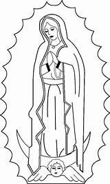Guadalupe Coloring Mary Lady Virgen Catholic Virgin Clipart Rosa Drawing Mother Maria Printable Feast Para Crafts Colorear Dibujos Outline Easy sketch template