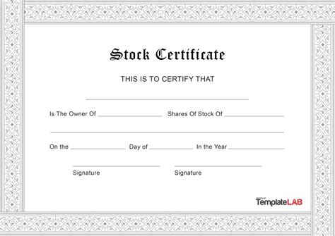 bond certificate template  printable templates