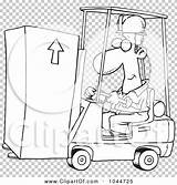Moving Clip Operator Forklift Outline Illustration Cartoon Box Rf Royalty Toonaday sketch template