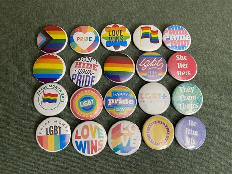 1 pride button pack 20 buttons etsy