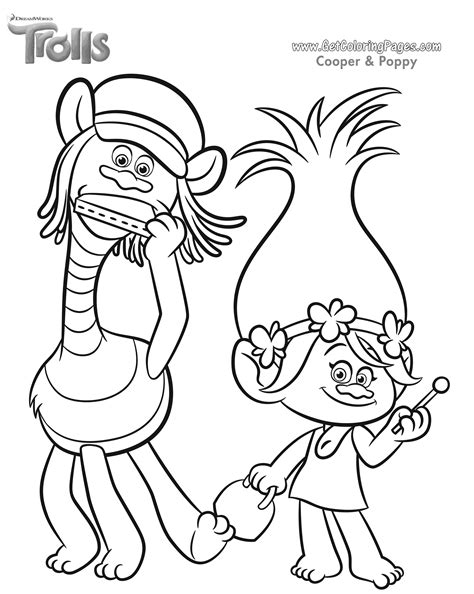 dreamworks trolls coloring pages getcoloringpagescom coloring home