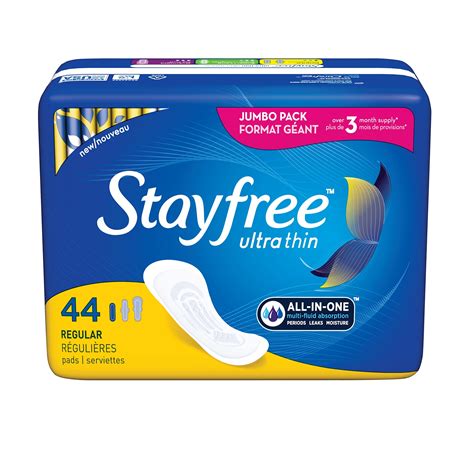 stayfree ultra thin regular pads  women wingless reliable