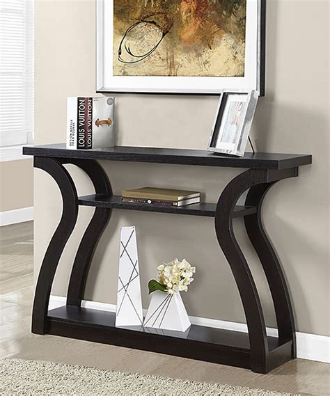 Monarch Specialties Cappuccino Curved Console Table Hall Console