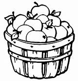 Coloring Apple Basket Apples Pages Printable Colouring Clipart Fall Barrel sketch template