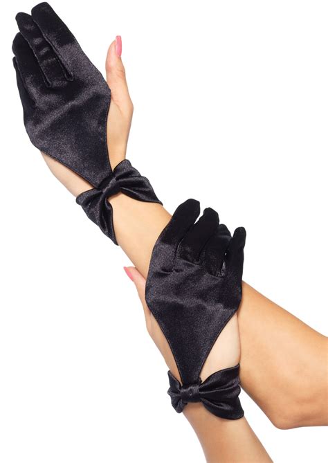 Cut Out Satin Gloves