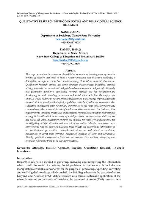 qualitative research method  social  behavioural science