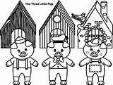 Pigs Three Little Drawing Coloring Pages Color Draw sketch template