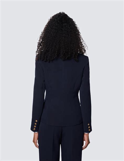 women s double breasted suit jacket in navy hawes and curtis
