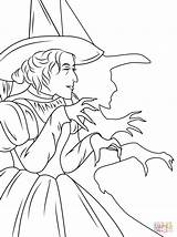 Oz Coloring Wizard Witch Pages Wicked Drawing Evil West Printable Good Coloring4free Tornado Great Print Color Powerful Colorings Kids Glinda sketch template