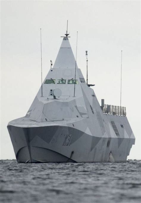 swedish stealth corvette hms visby” the angular shape