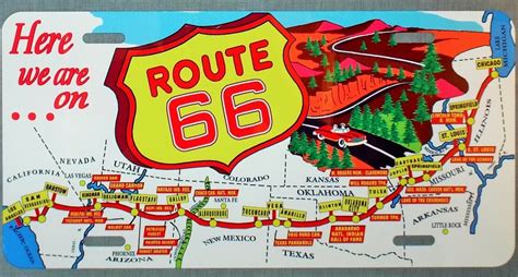 vintage route  map license plate route  gift shop