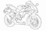 Coloring Motorcycle Pages Yamaha R1 sketch template