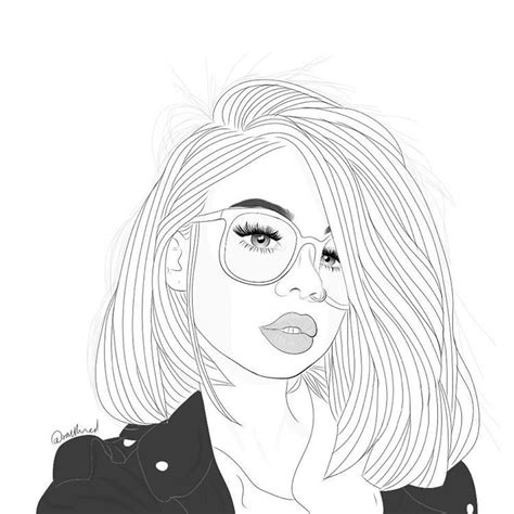 outline outlines black  white draw drawing tumblr girl tumblr