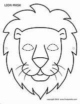 Lion Printable Mask Coloring Templates Pages Firstpalette sketch template