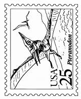 Coloring Stamp Pages Stamps Postage Nature Usps Dinosaurs Sheets Pteranodon Postal Authorized Usage Service sketch template