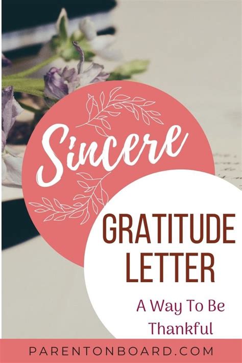 sincere gratitude letter   parent  board