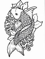 Coloring Fish Pages Koi Print sketch template