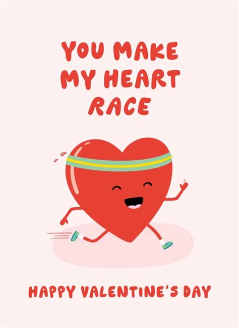 heart race valentines card  fliss muir cardly