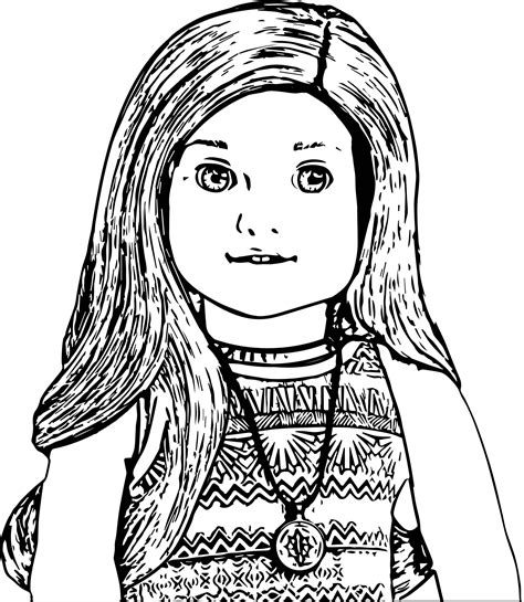 american doll lea closeup coloring page american girl doll julie