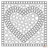 Coloring Heart Mosaic Pages Printable Para Mosaico Colorear Mosaicos Supercoloring Corazon Imprimir Forma Puzzle Plantillas Con sketch template