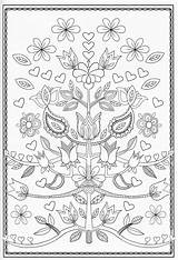 Coloring Scandinavian Pages Embroidery Book Patterns Floral Pg Print Pattern Books Choose Board Color Designs Folk sketch template