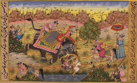 Mughal Empire Miniature Painting Handmade Imperial Royal Moghul Hunt