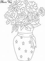 Pot Flower Coloring Drawing Library Clipart sketch template