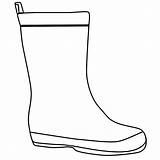 Outline Boot Colouring Wellington Clipart Stencil Drawing Welly Shoe Kidz sketch template