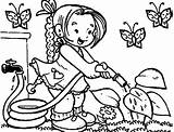 Coloring Garden Watering Kids Girl Flower Pages Little Drawing Plant Gardening Flowers Kid Printable Drawings Color Print Fx Vegetables Play sketch template