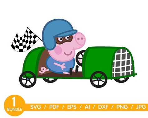 peppa pig svg race car svg racing svg peppa pig clipart peppa pig