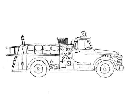 simple fire truck drawing  paintingvalleycom explore collection
