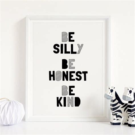 silly  honest  kind printable art kids wall art etsy art
