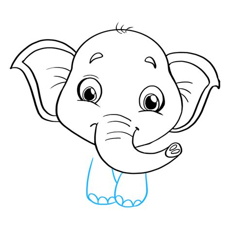 easy elephant face coloring pages