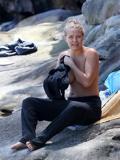 lara bingle topless showing off her big boobs on a beach in sydney pichunter