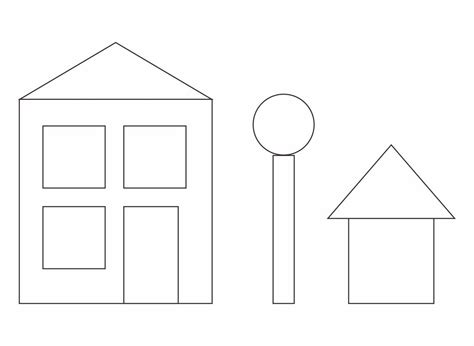shape worksheets printable houses     printablee