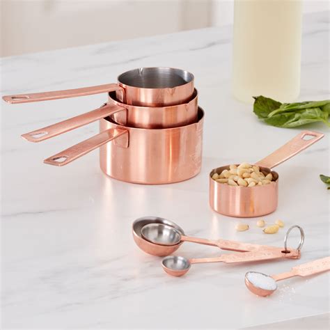 copper measuring cups spoons set cookware kitchen appliances