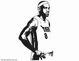 Lebron James Coloring Pages Heat Miami Printable Kids Color sketch template