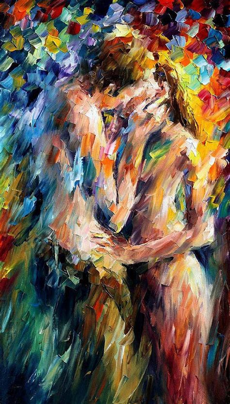 Last Kiss Palette Knife Oil Painting On Canvas By Leonid