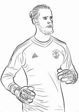 Coloring Gea David Pages Goalkeeper Cup Soccer Printable Ronaldo Cristiano Fifa Bale Gareth Coloringpagesonly Football Categories Kids sketch template