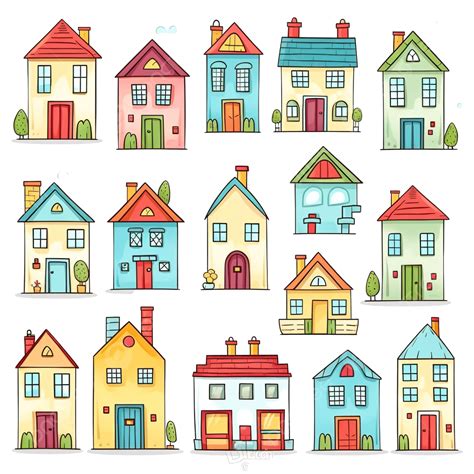 cute cartoon colorful houses cute cartoon colorful png transparent