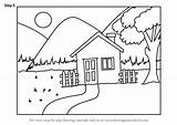 Draw Drawing House Easy Scenery Step Scenes Places Tutorials Drawings Paintingvalley Learn sketch template