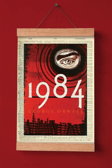 george orwell printable book cover literary poster etsy