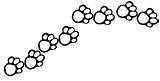 Paw Dog Print Clipart Template Clip Library Outline Cartoon sketch template