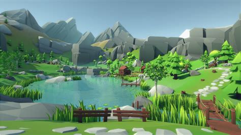 unity lowpoly environments polycount