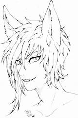 Anime Manga Oc Boy Lineart Fox Cute Boys Da Ink Salvato sketch template