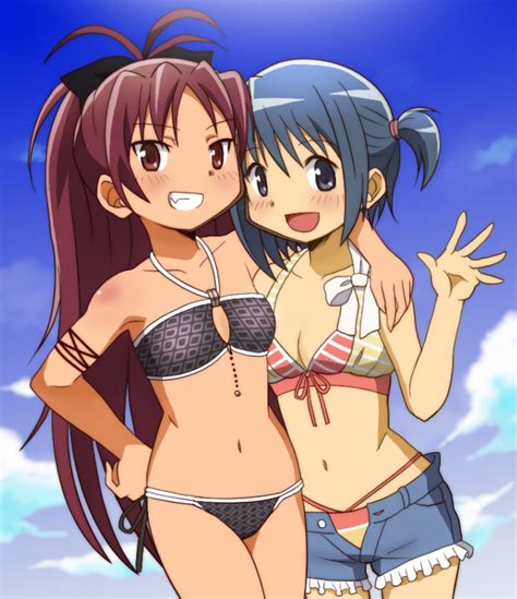 Miki Sayaka And Sakura Kyouko Mahou Shoujo Madoka Magica And 1 More