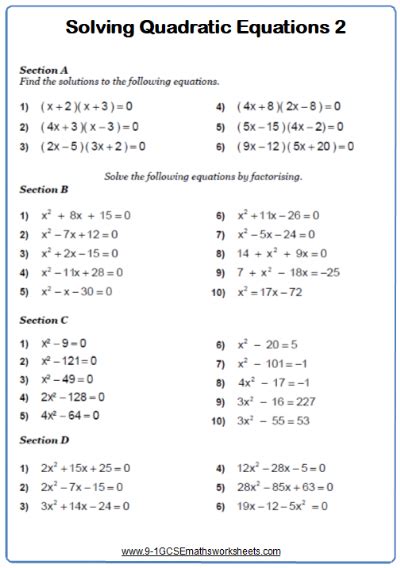solving   quadratic formula worksheet combining  terms